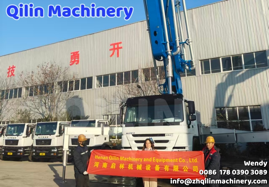 Good News! Large Concrete Boom Pump for African Customer Ready for Shipment!